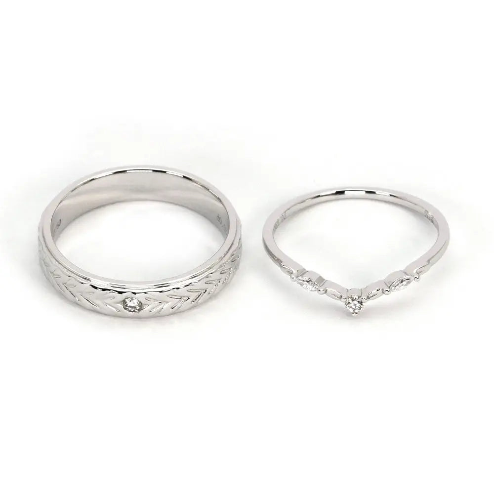 Chloe 18K Gold Wedding Rings - LeCaine Gems