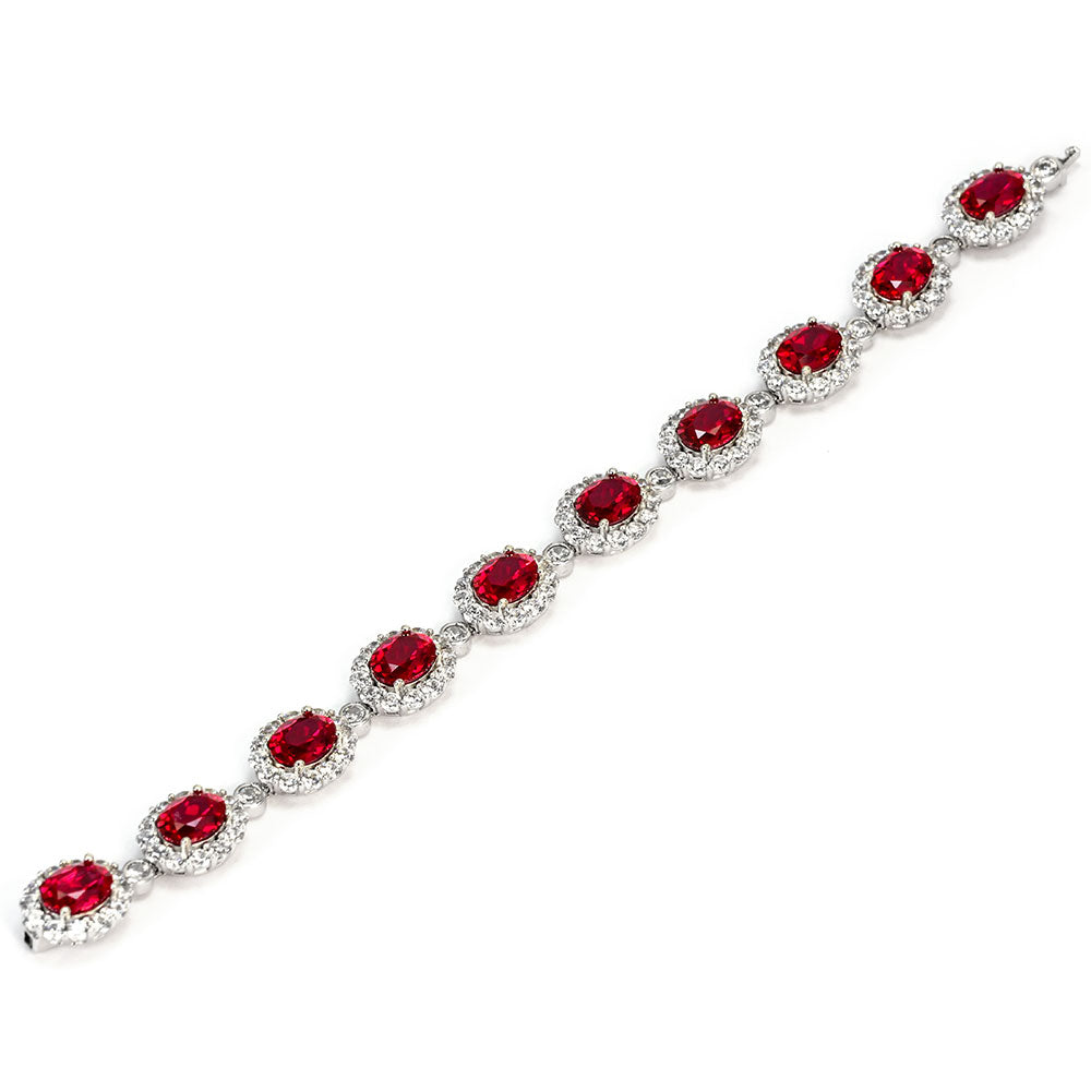 Ruby Halo Bracelet RB-03 | Jewelry Rental - LeCaine Gems
