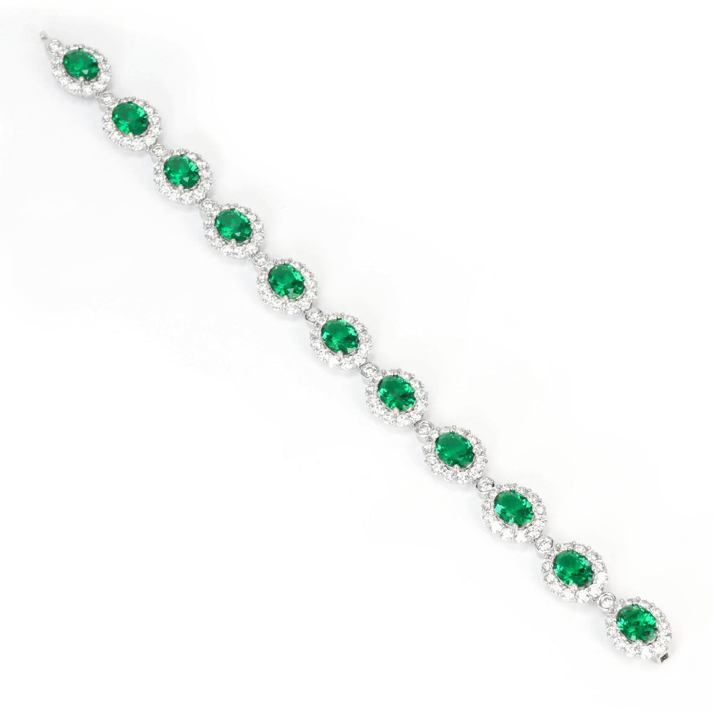 Emerald Halo Bracelet RB-02 | Jewelry Rental - LeCaine Gems