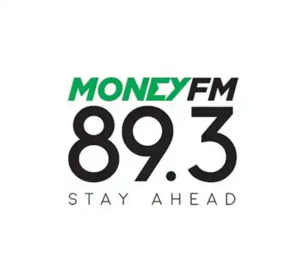 Logo for Money FM 89.3 radio station with the tagline ’STAY AHEAD’