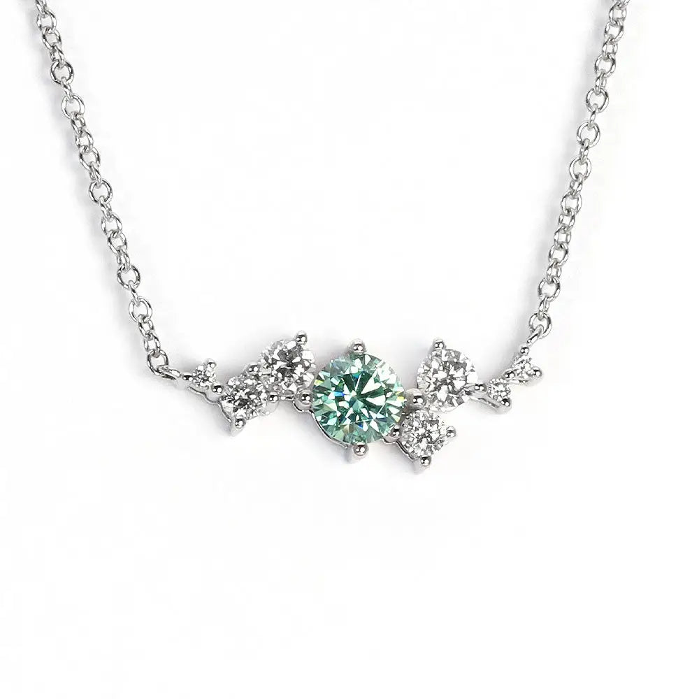 Ready Made | Leah Kylie Necklace with Lab Grown Diamonds in 18K White Gold - LeCaine Gems