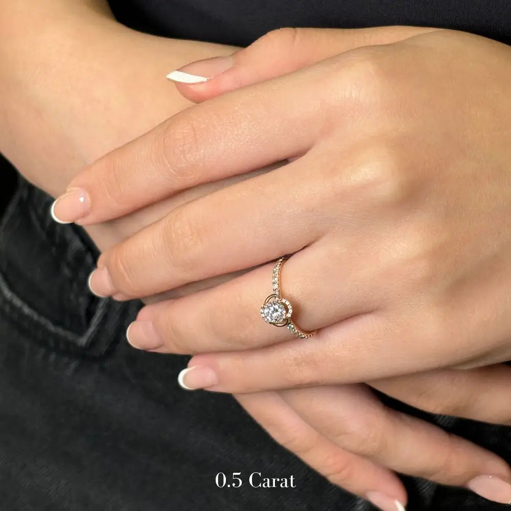 Rosaleen Round Moissanite Ring  - LeCaine Gems