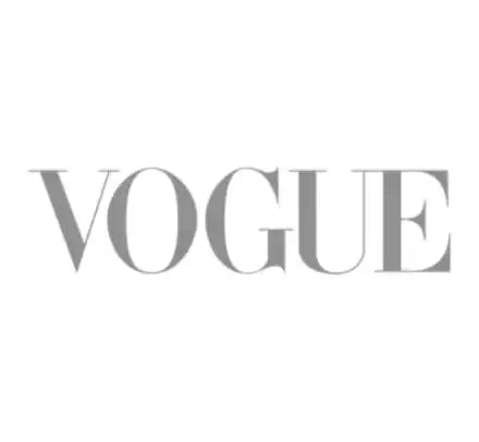 VOGUE logo in gray text.