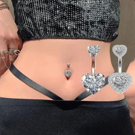 Sexy Body Jewelry Steel Piercing Zircon Crystal Navel Piercing Earring Belly Piercing Button Round Body for Women Girls