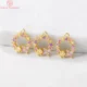 (1395)4PCS 11x13MM Hole 1MM 24K Gold Color Plated Brass with Zircon Flower Vine Charms Pendants High Quality Jewelry Accessories
