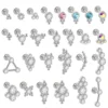 1pcs G23 Titanium&Steel Zircon Labret Lip Ring Ear Stud Ear Tragus Cartilage Helix Conch Lobe Piercing Earrings Body Jewelry 16g