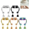 Women Fake Piercing Nose Ring Hoop Septum Piercing Nose Clip Rock HipHoop Stainless Steel Magnet Fashion Body Jewelry Wholesale