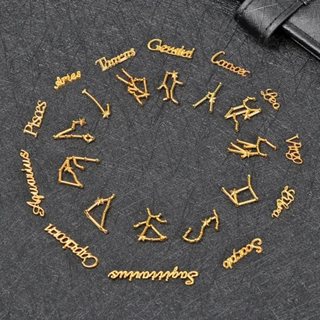 12 Constellation Resin Metal Material Epoxy Mold Twelve Zodiac Signs Open Bezel Charm Bracelet Necklace Jewelry Making