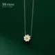 Modian Genuine 925 Sterling Silver Exqusite Cute Enamel Daisy Pendant Fashon Silver Chain Necklace for Women Fine Jewelry Gift