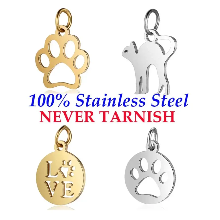 5 Pieces Love Dog Paw Cat Charm Wholesale 316 Stainless Steel DIY Jewelry AAAAA Quality Pendants