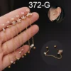 1Piece 0.8mm Stainless Steel Flower Crown Double Hole Chains Cartilage Srecw Back Stud Earring Ear Helix Piercing Jewelry