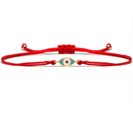 Black Cubic Zirconia Stone Blue Enamel Evil Eye Luck Charm Bracelet Women Prevent Harm Red String Spiritual Cleansing Jewelry He