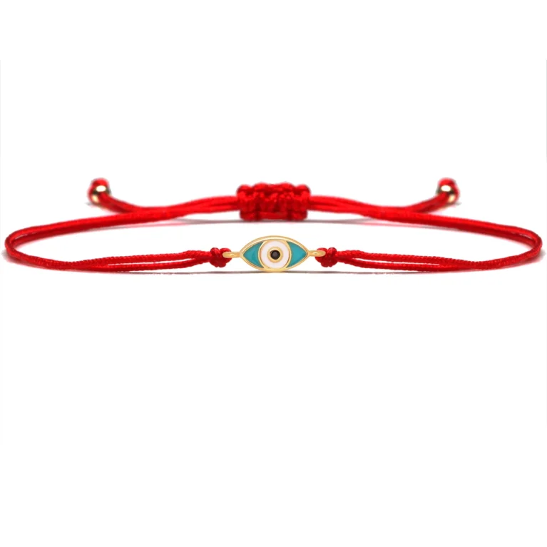 Black Cubic Zirconia Stone Blue Enamel Evil Eye Luck Charm Bracelet Women Prevent Harm Red String Spiritual Cleansing Jewelry He