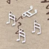 100pcs Charms Lovely Musical Note 13x8mm Antique Silver Color Plated Pendants Making DIY Handmade Tibetan Silver Color Jewelry