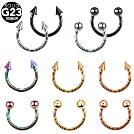 1PC G23 Titanium Nose Rings Lip Eyebrow Piercings Ear Septum Helix Cartilage Piercing Labret Nariz Septum Piercings Body Jewelry