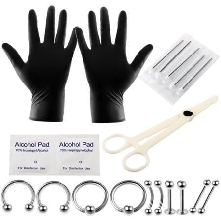 20Pcs14G 16G Body Piercing Tools Kit Piercing Needle Disposable for Horseshoe Ring Captive BCR Lip Eyebrow Tongue Body Jewelry