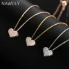 New Love Heart Necklaces Super Shiny Zircon Pendant Women Fashion Wedding Bridal Jewelry Gift Exquisite Female Choker Necklace