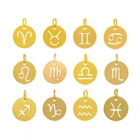 12Pcs/lLot 3 Color Zodiac Charm Stainless Steel Material Popular Bracelet Pendants Constellations DIY Jewelry Pendant