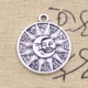8pcs Charms Viking Zodiac Sun Moon 29x25mm Antique Silver Color Pendants DIY Crafts Making Findings Handmade Tibetan Jewelry