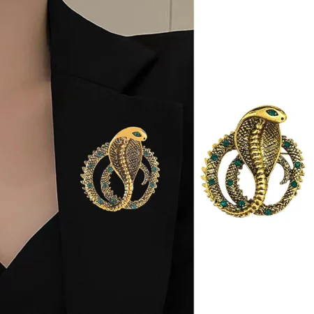 Vintage Personality Cobra Brooches Exquisite Luxury Corsage Zodiac Snake Lapel Pins Coat Suit Clothing Accessories Gifts