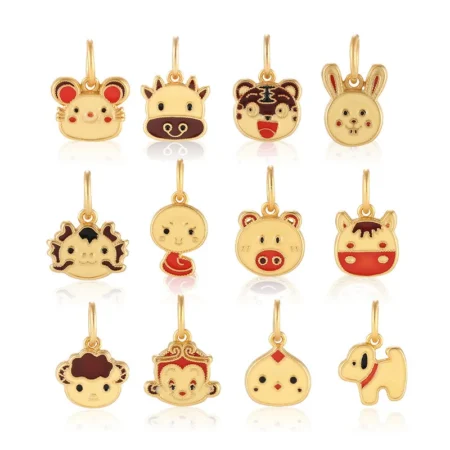 Cute 3D Pet Dog Gold Plated Chinese Zodiac Pendant Necklace Fashion Charm Jewellery Accessories Lucky Amulet Gifts for Women