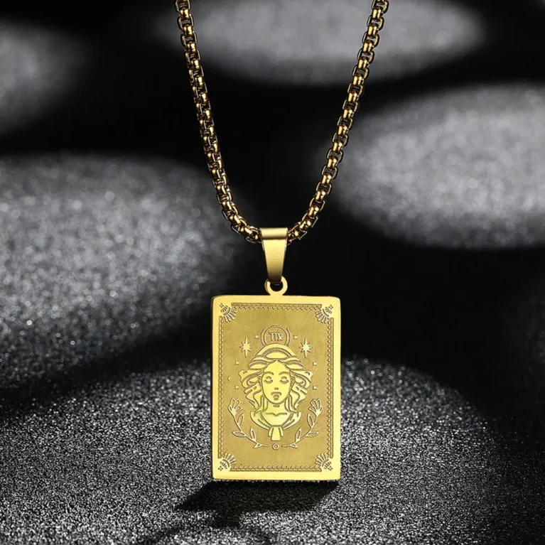 Zodiac Sign Virgo Pendant Necklace for Women Men 12 Constellation Jewelry Steel Choker Charm Chain Birthday Gift Female Collar