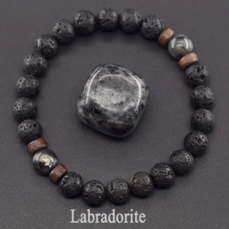 Lava Stone Men Bracelet Natural Labradorite Moonstone Bead Tibetan Buddha Bracelet Chakra Oil Diffuser Bracelet Men Jewelry