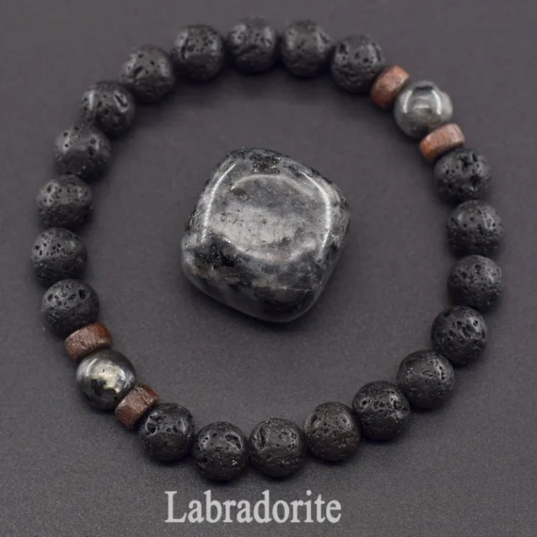 Lava Stone Men Bracelet Natural Labradorite Moonstone Bead Tibetan Buddha Bracelet Chakra Oil Diffuser Bracelet Men Jewelry