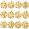 12 Zodiac Jewelry Charm Production Supplies Coin Pendant, Diy Necklace, Bracelet, Earrings, Jewelry Accessories