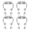 1/4Pcs Women Fake Piercing Nose Ring Hoop Septum Piercing Nose Clip Rock HipHoop Stainless Steel Magnet Fashion Body Jewelry
