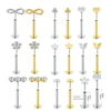 1Pc Lip Piercing Body Jewelry Plug-in Lip Stud for Women Trendy Ear Cuff Stainless Steel Star Moon Lip Stud Earrings Ear Studs