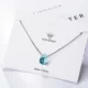 New in 925 Sterling Silver Blue Lucky Crystal Pendants Necklaces For Women Fashion Luxury Designer Jewelry GaaBou
