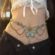 Dainty Butterfly Pendant Multiayer Waist Chain Elegant Beaded Body Chain Jewelry