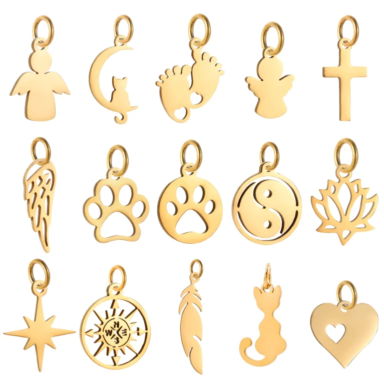 5pcs/Lot Stainless Steel Hollow Animal Cat Or Dog Claw Charm For DIY Necklace Bracelet Earrings Jewelry Accessories Pendants