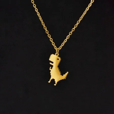 Stainless Steel Necklaces Mosaic Dinosaur Gothic Pendant Dainty Choker Clavicle Chain Fashion Necklaces For Women Jewelry Gifts