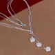 Fine 925 Sterling Silver exquisite noble luxury gorgeous fashion charms flower wedding women Rose Necklace 18 inches jewelry