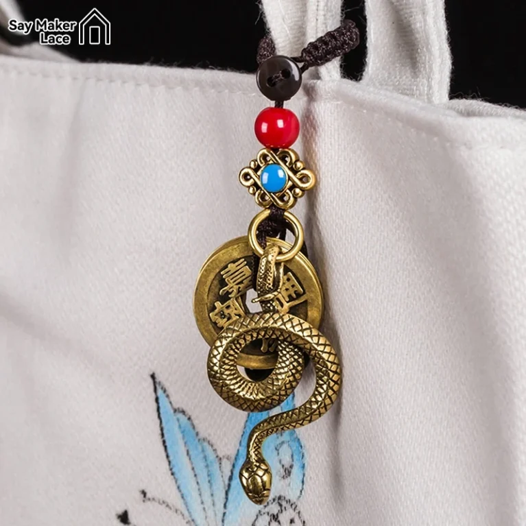 2025 Year Of Chinese Zodiac Snake Lucky Pendant Keychain Creative Wealth Key Ring Accessories Women Men Bag Charm Jewelry Gift