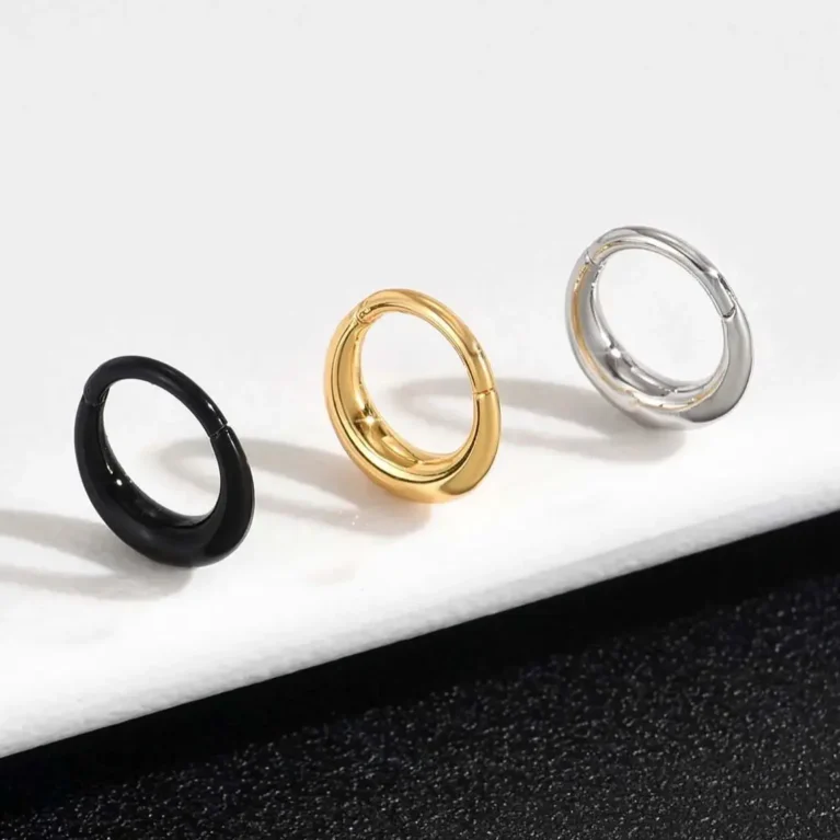 Surgical Steel Septum Piercing Round Nose Rings Hoops 16G Hinged Segment Ear Tragus Cartilage Helix Earrings Body Jewelry