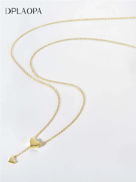 DPLAOPA 925 Sterling Silver Heart Adjustable Chain 65cm Resizable Wearing Women Necklace 2023 Fine Jewelry 2023