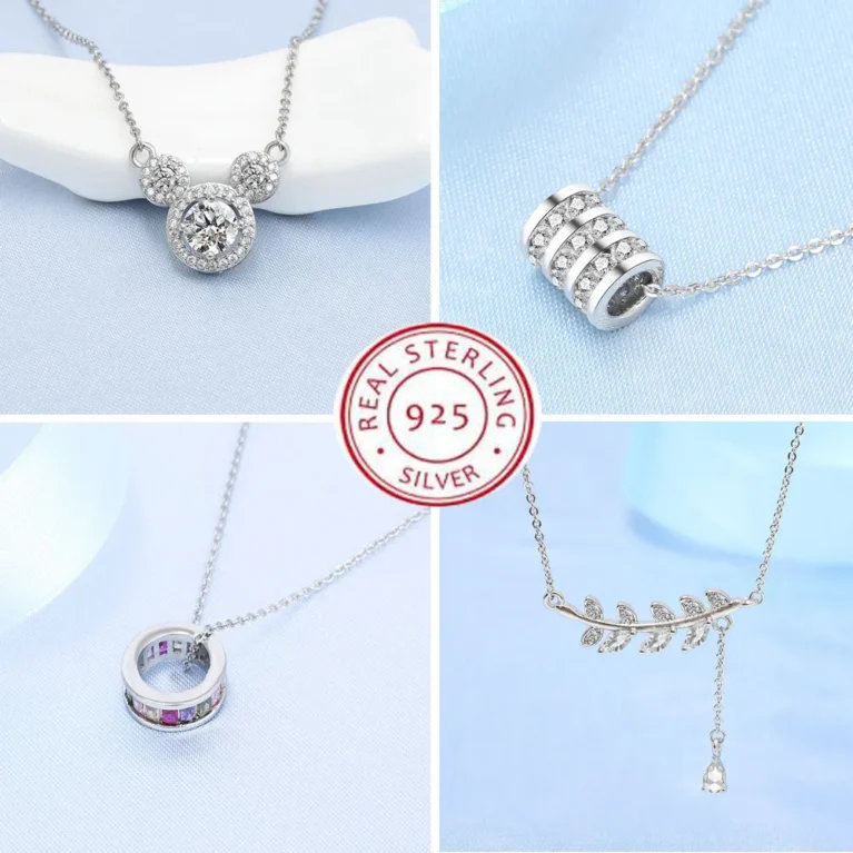 925 Sterling Silver Necklace For Women Round Pendent Sparkling Pave CZ Necklace Fashion Anniversary Birthday Jewelry Gifts N755