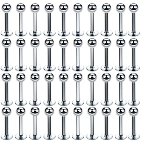 Wholesale 100 PCS/Lot Titanium Steel Labret Lip Piercing Jewelry Earrings for Women Men Piercing Tragus Snug Daith Earring