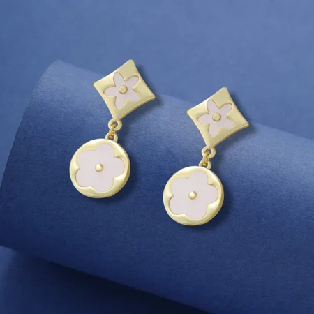 Hot Sale Lucky Woman Five Leaf Flower Drop Earrings High Quality Plum Blossom Earrings Classic for Party Brand Jewelry Clover
