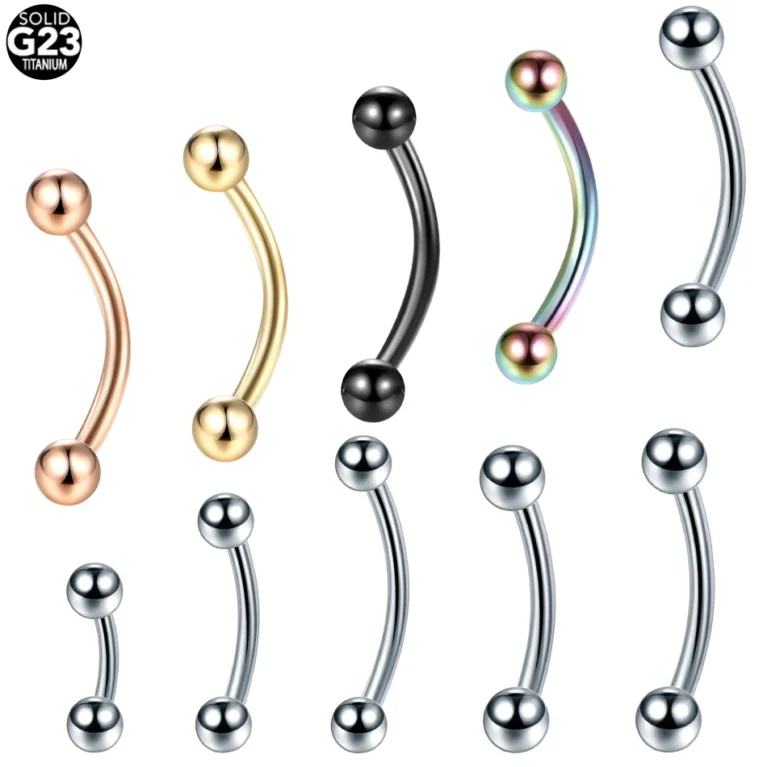 1Pc G23 Titanium Eyebrow Ring Piercing External Thread Curved Barbell Banana Eyebrow Piercing Ear Cartilage Tragus Body Jewelry