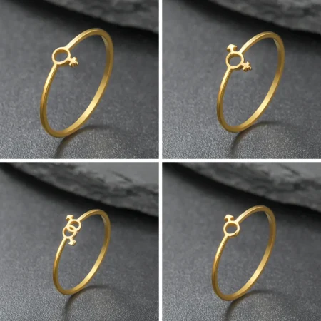 Cazador Gender Symbol Gay Lesbian Hetero Rings for Women Men Couple Finger Rings Stainless Steel Jewelry Party Birthday Gift New