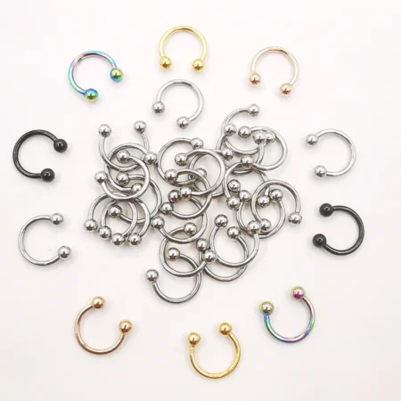 20 Pcs/Lot 16G Stainless steel Circular Barbells Horseshoe Lip Ring Eyebrow Nose Studs For Woman Man Body Piercing Jewelry