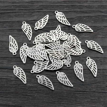 30pcs 14x6mm No Fade Charms 316 Stainless Steel Wings Bracelet Necklace Pendant Charms DIY Jewelry Making Findings