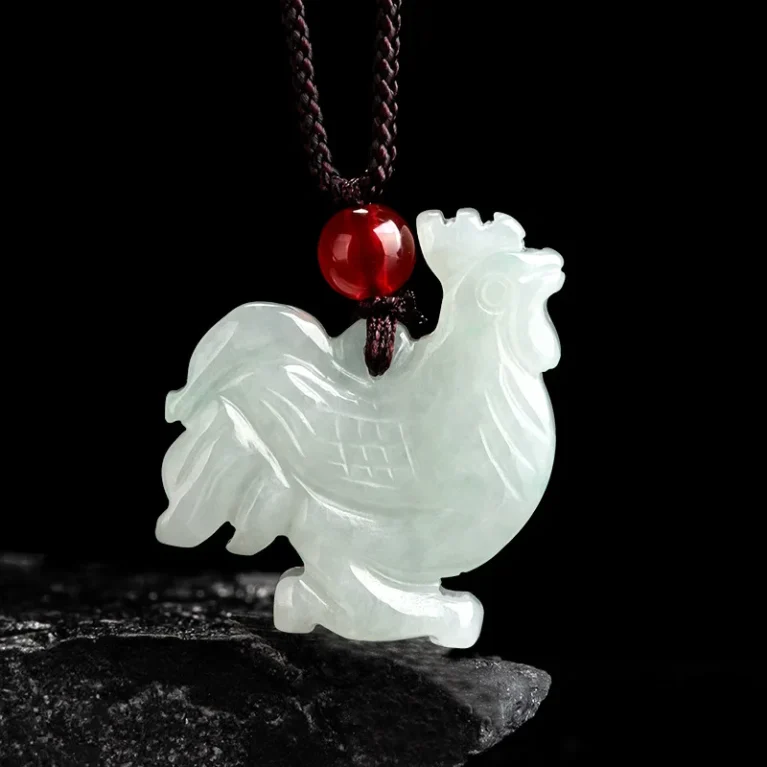 Natural A-grade Jade Pendant Zodiac Chicken Pendant Stone Necklace Men's and Women's Jade Pendant Jewelry Jade Necklace