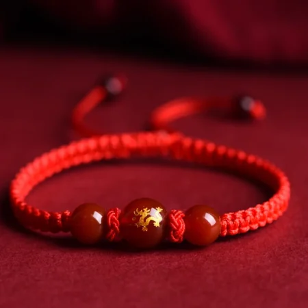 Hand Braided Chinese Zodiac Dragon Bracelet 2024 Lucky Red Adjustable Rope Amulet Bracelet Couple Bangles Best Friend Gift