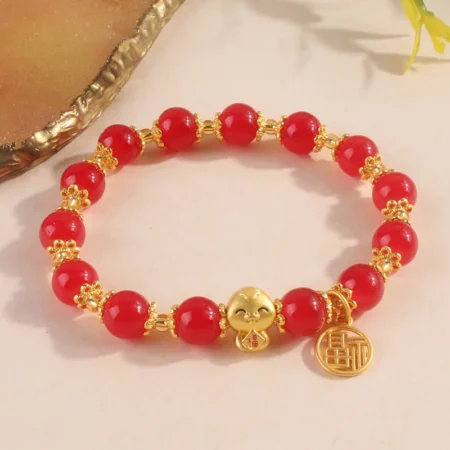 Chinese Style 2025 Snake Year Beads Bracelet For Women Lucky Red Beaded Animal Handmade Bracelet Wealth Good Luck Amulet Jewelry