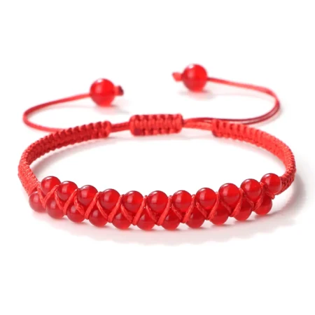 Fashion Natural Stone Chalcedony Beads Bracelet Lucky Rope Handmade Braided Bracelets&Bangles Women Healing Jewelry Pulsera Gift